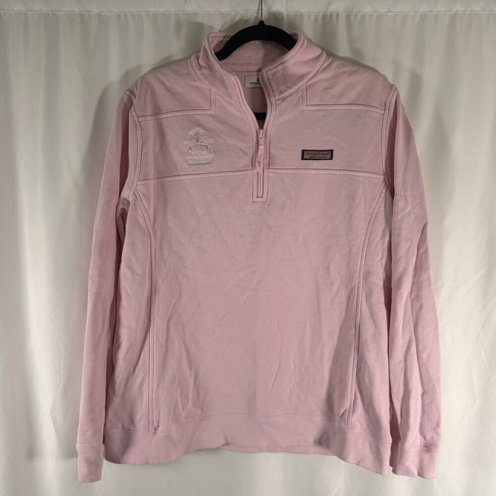 Vineyard Vines 1/4 Zip Sweater Women's Large Pink 100th PGA Championship 2018